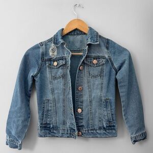 Tommy Bahama Little Girl Jean Jacket Stylish Blue Denim Jacket Size M 7/8 run Sm
